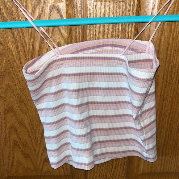 American eagle pink striped crop top - Picture 2 of 3